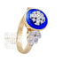 14k Gold With Diamonds & Blue Enamel.Jerusalem Cross